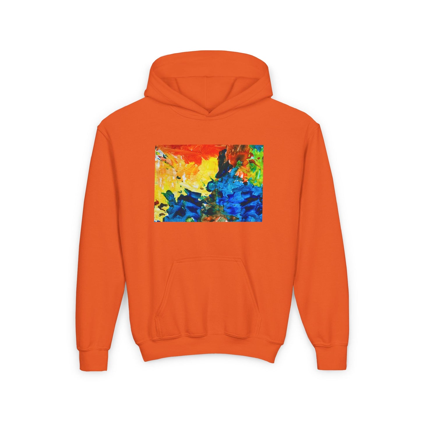 Water Paint Kids Artwork Hoodie, Fun Children's Clothing, Colorful Youth Pullover, Unique Kid's Gift
