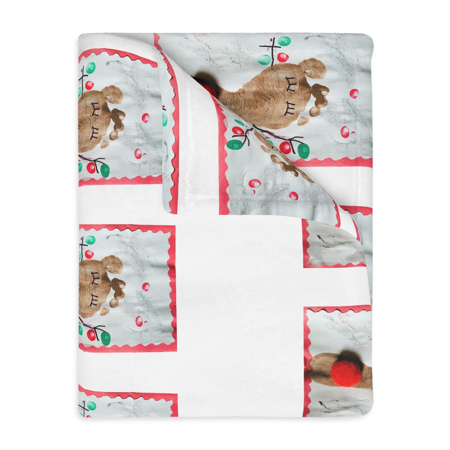 Foot Painted Kid's Artwork Design Personalized Blanket or Throw, Custom Two-sided Print.