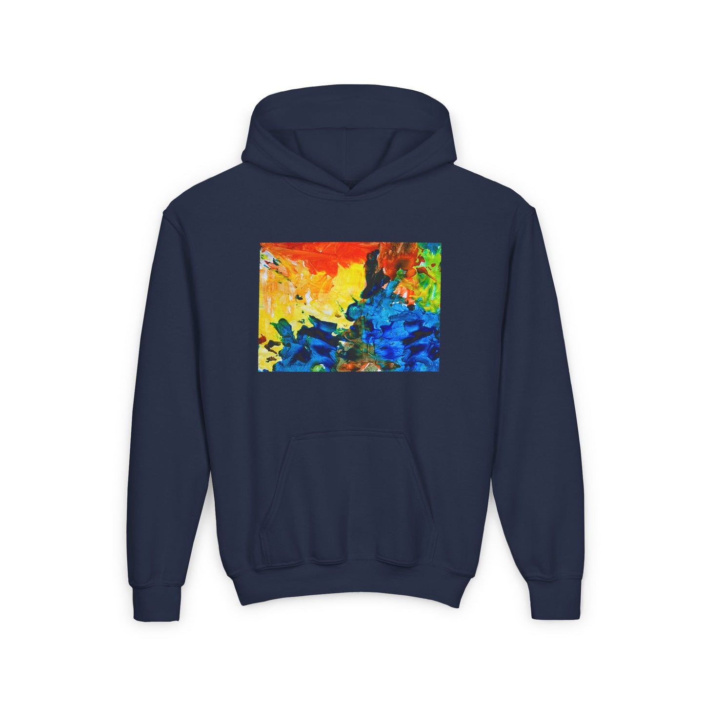 Water Paint Kids Artwork Hoodie, Fun Children's Clothing, Colorful Youth Pullover, Unique Kid's Gift