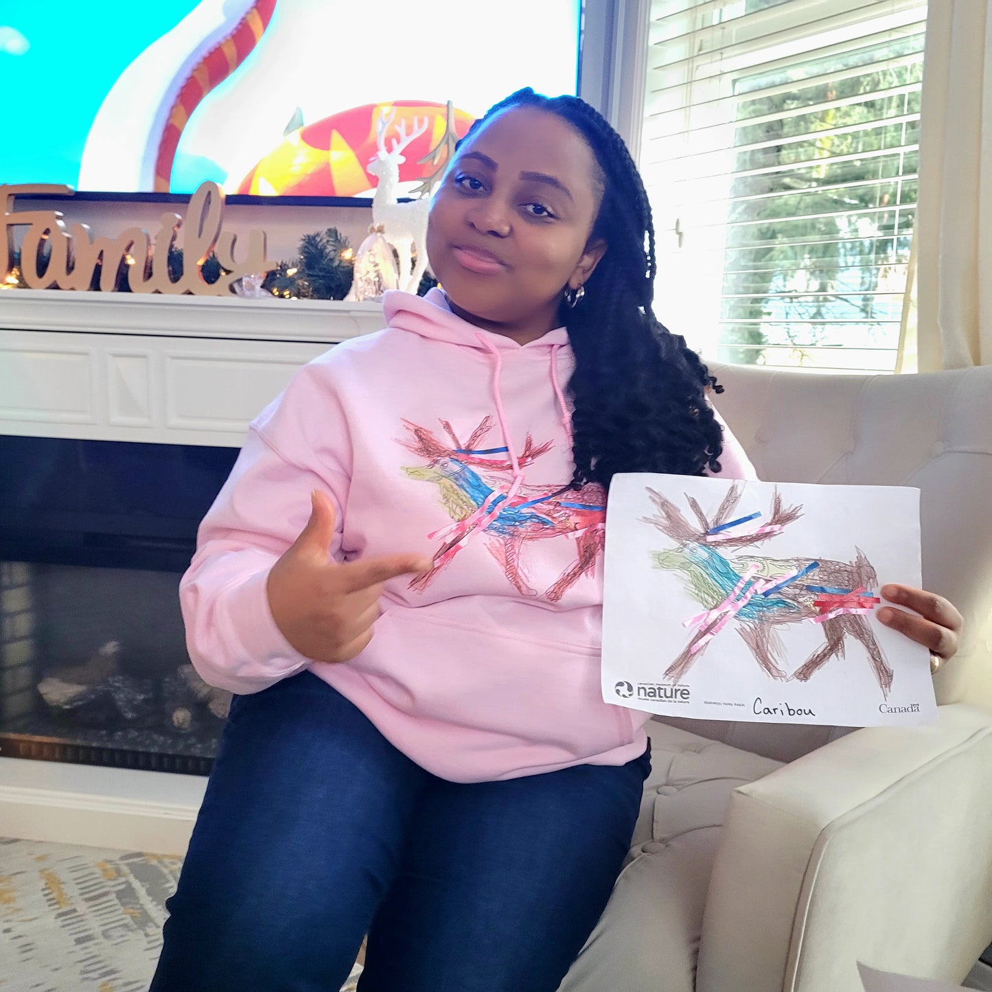 Kids Artwork Reindeer Hoodie