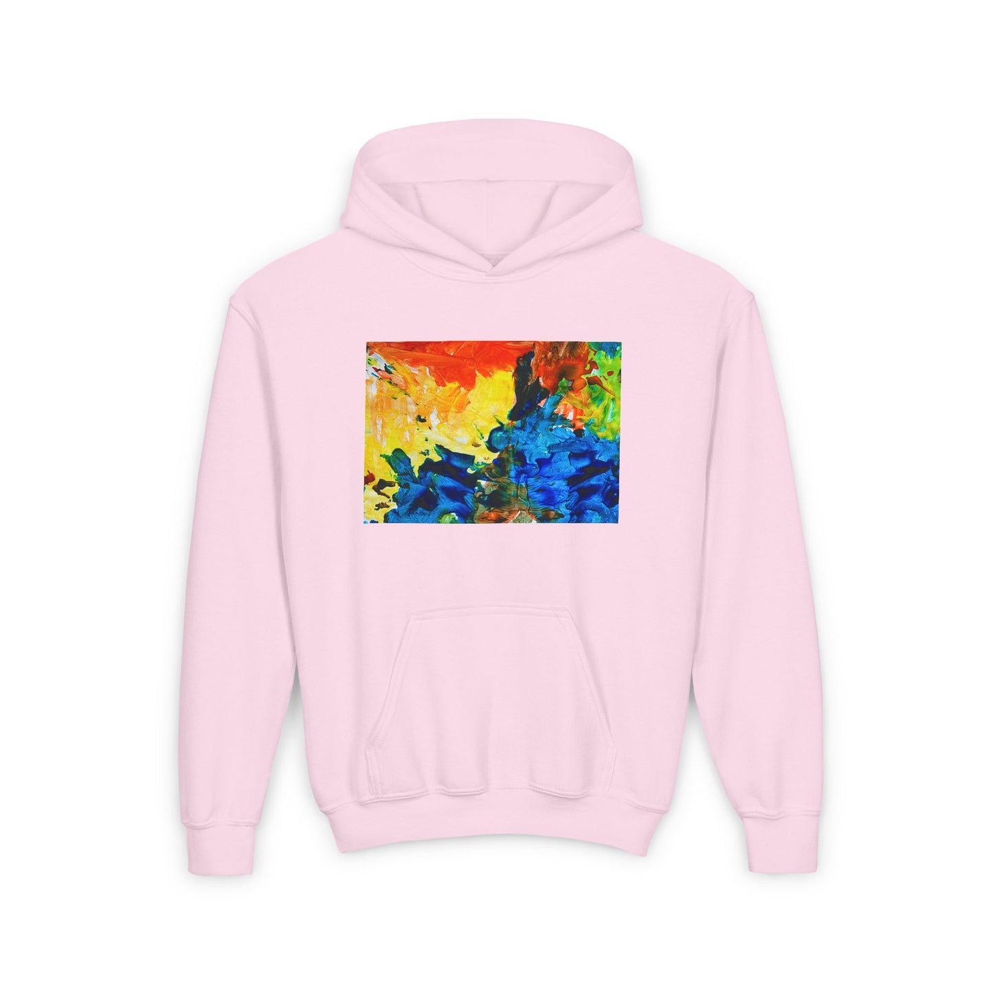 Water Paint Kids Artwork Hoodie, Fun Children's Clothing, Colorful Youth Pullover, Unique Kid's Gift