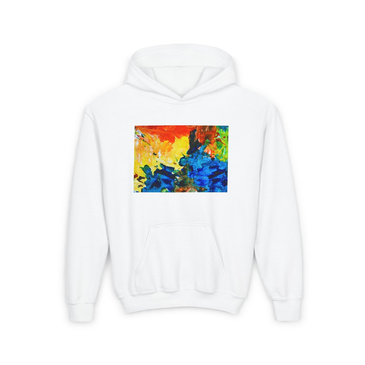 Water Paint Kids Artwork Hoodie, Fun Children's Clothing, Colorful Youth Pullover, Unique Kid's Gift