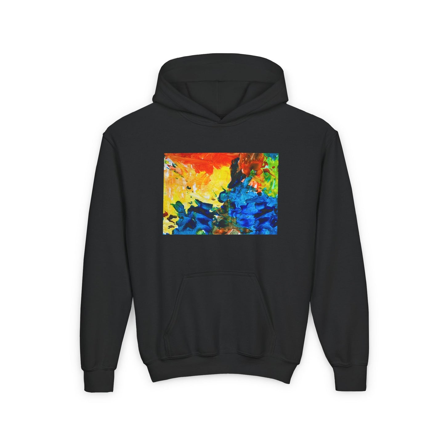 Water Paint Kids Artwork Hoodie, Fun Children's Clothing, Colorful Youth Pullover, Unique Kid's Gift