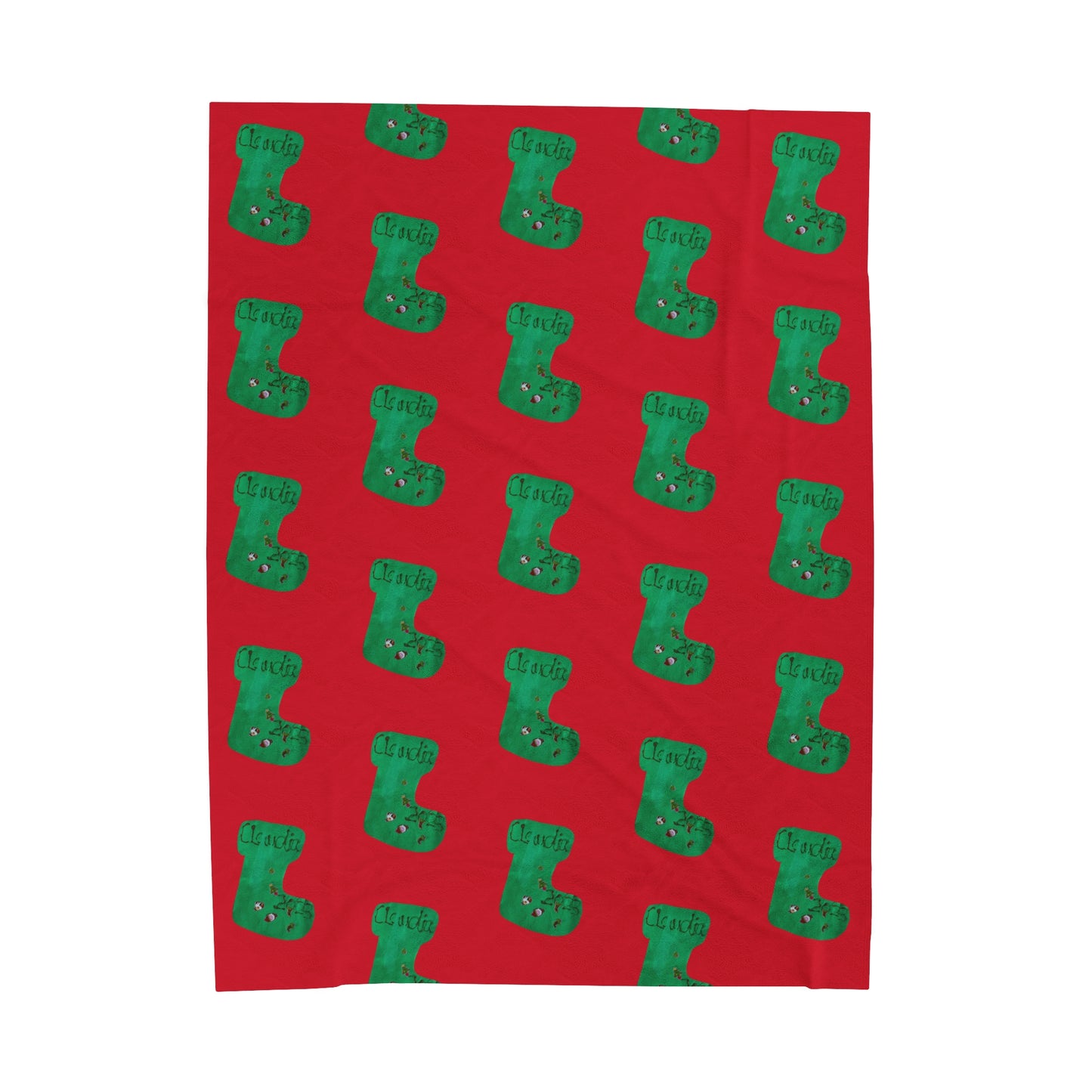 Green Socks Kid's Artwork Personalized Blanket, Daycare blanket, kid's room blanket.