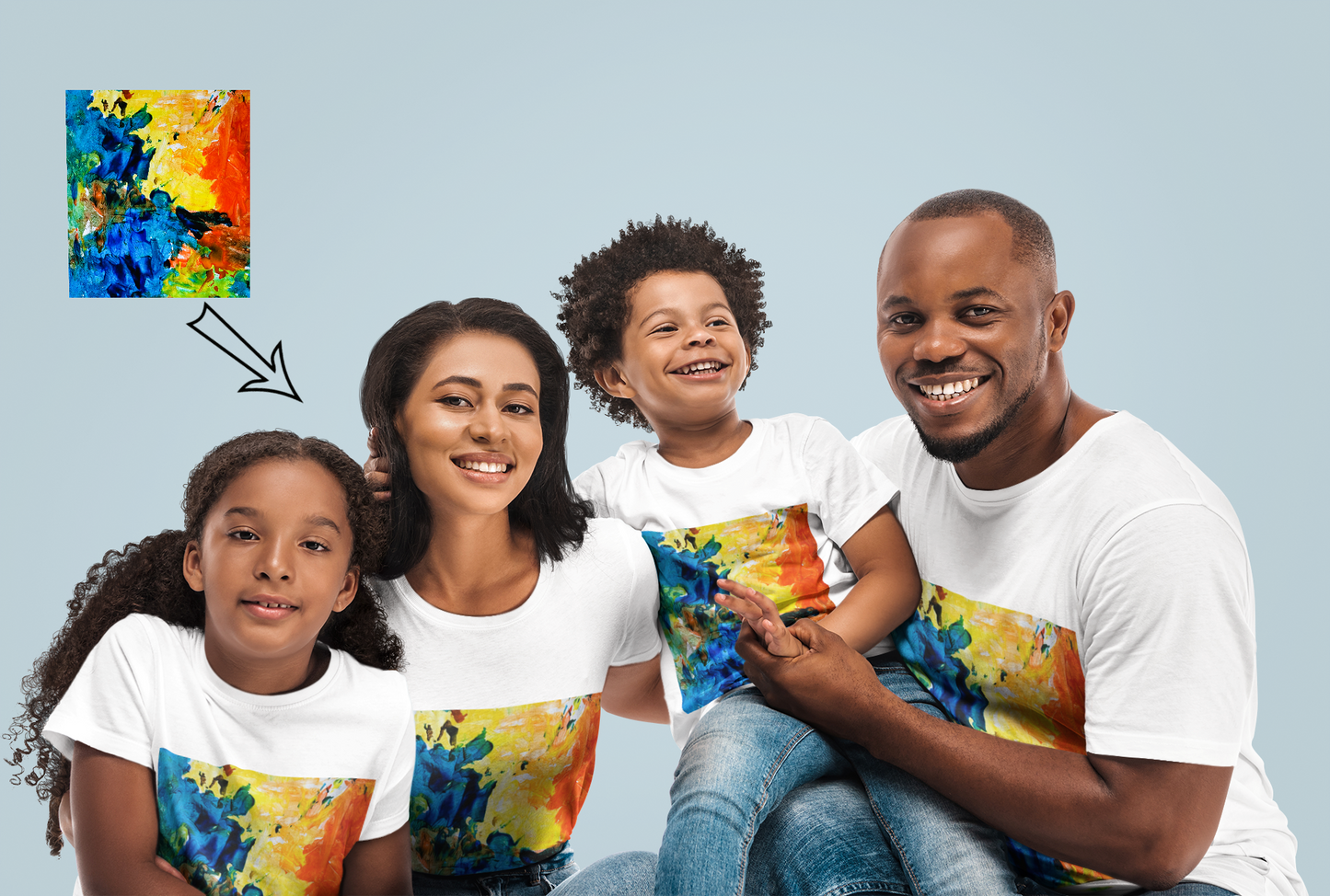 Kids Artwork Water Painting Tee, Kids Drawing Custom Tee, Hand Painted Fleece Gift, Father's Day Present,