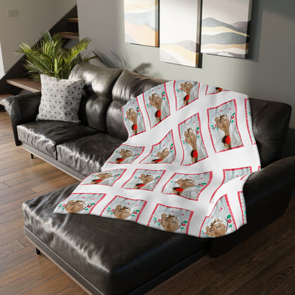 Foot Painted Kid's Artwork Design Personalized Blanket or Throw, Custom Two-sided Print.