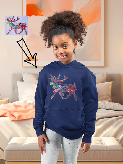 Kids Artwork Reindeer Hoodie